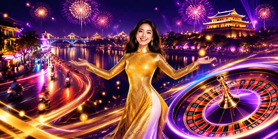 Người chơi Huế trong trang phục áo dài thử vận may tại bàn Roulette casino VIP